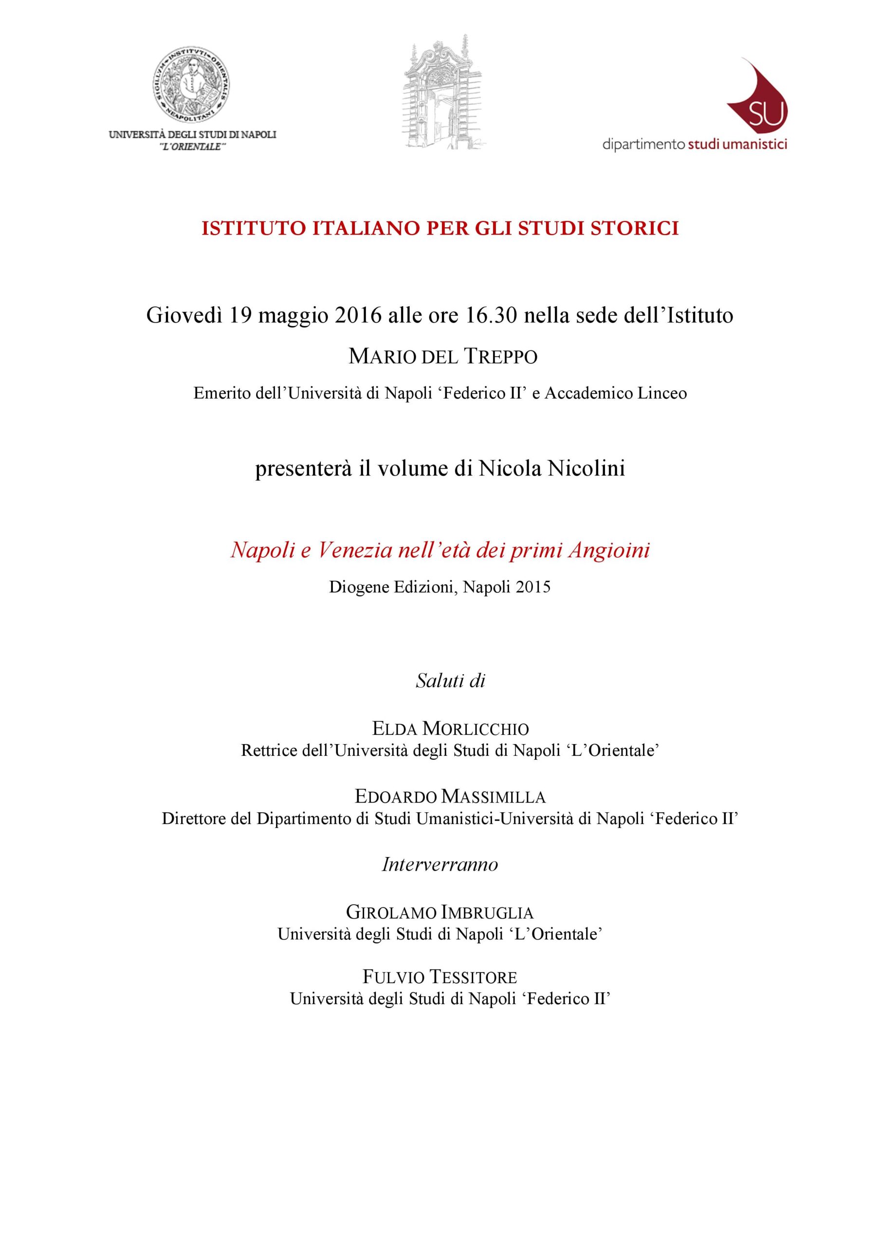 Napoli e Venezia nell’età dei primi Angioini di Nicola Nicolini