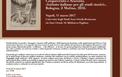 Seminario in occasione della presentazione del volume di Fabrizio Bondi “Il principe per emblemi. Letteratura e immagini del politico tra Cinquecento e Seicento”