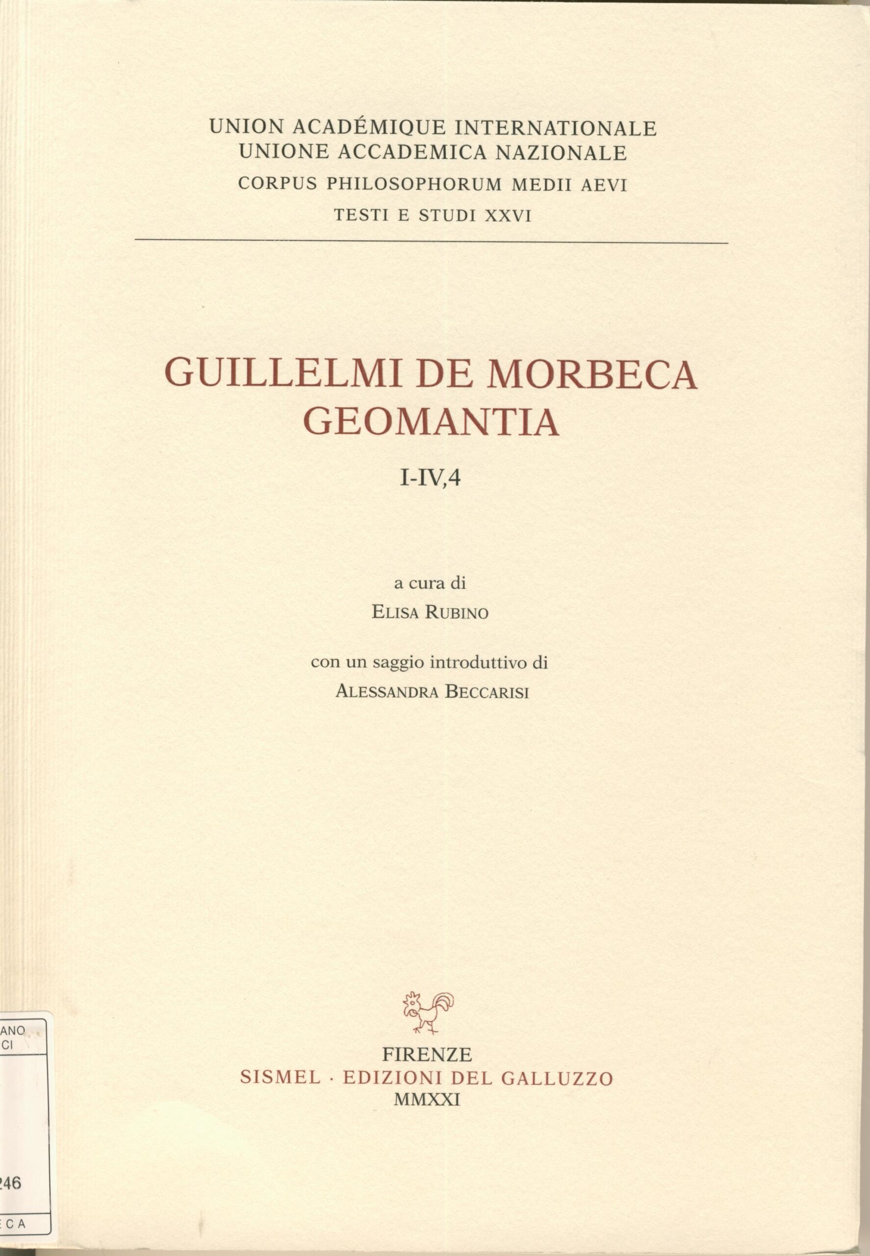 Guillelmi de Morbeca Geomantia