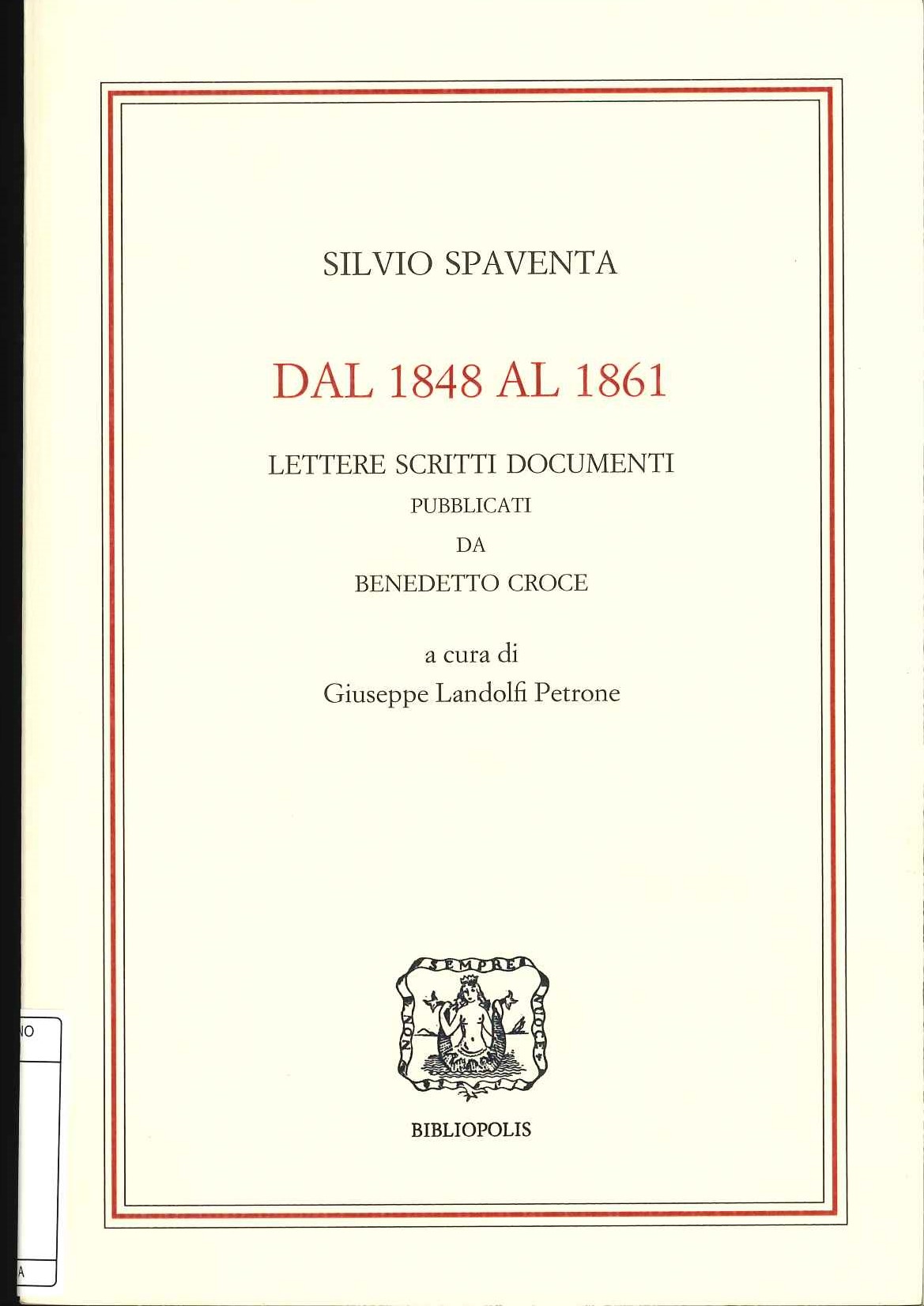 Dal 1848 al 1861 Dal 1848 al 1861