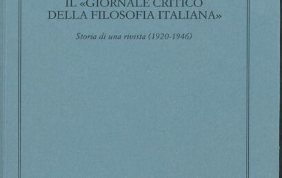 Il Giornale critico della filosofia italiana