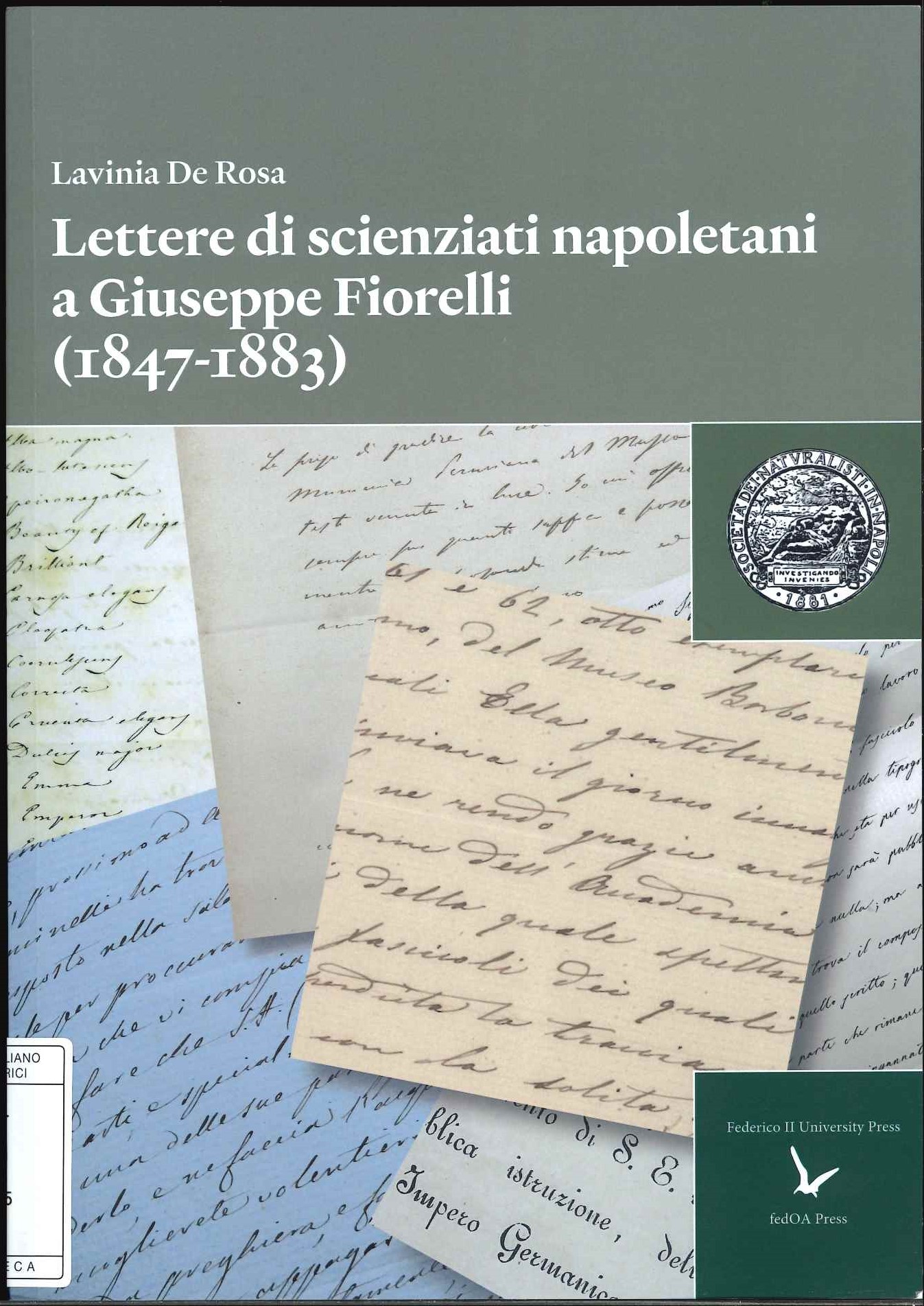 Lettere di scienziati napoletani a Giuseppe Fiorelli Lettere di scienziati napoletani a Giuseppe Fiorelli