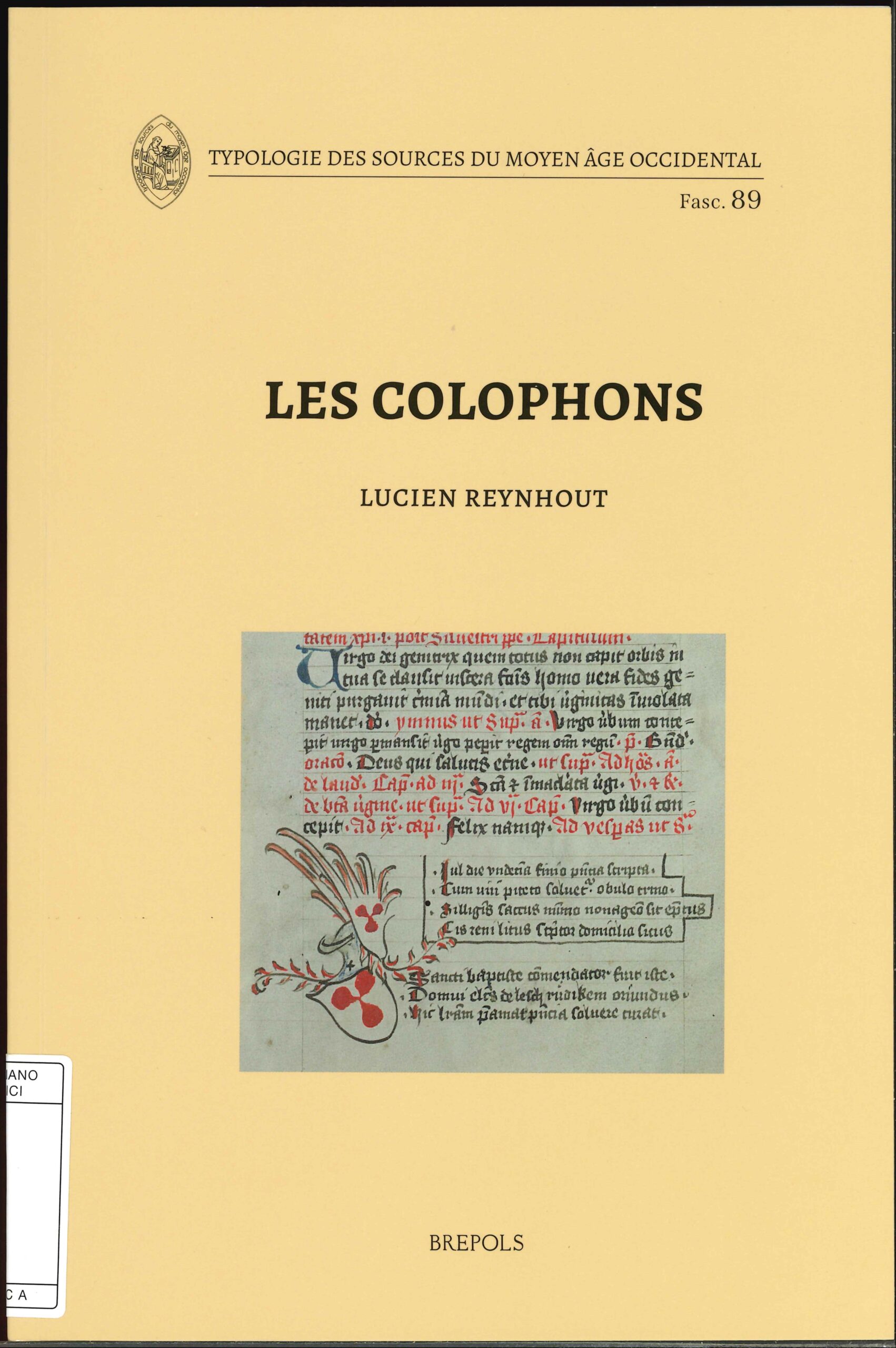 Les colophons Les colophons