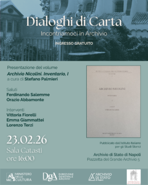 Presentazione del volume Archivio Nicolini. Inventario I, lunedì 23 febbraio
